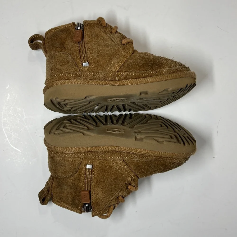 UGG Neumel II Kids Toddler Size‎ 9 Chestnut Suede Lace Up Zipper Boots 1017320T